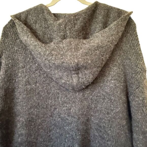 Gap Dark Heather Gray Oversized Long Hooded Cardigan Sz M Cozycore, Lounge - Picture 4 of 15